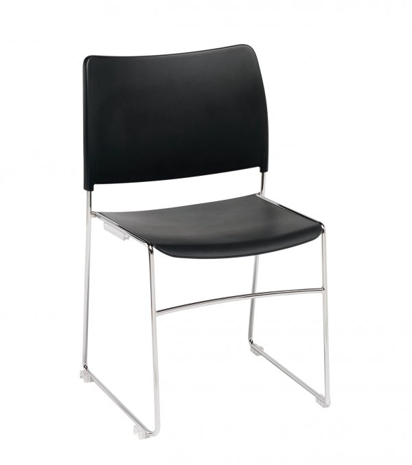 Modius Black Stacking Meeting Chair with Integral Linking